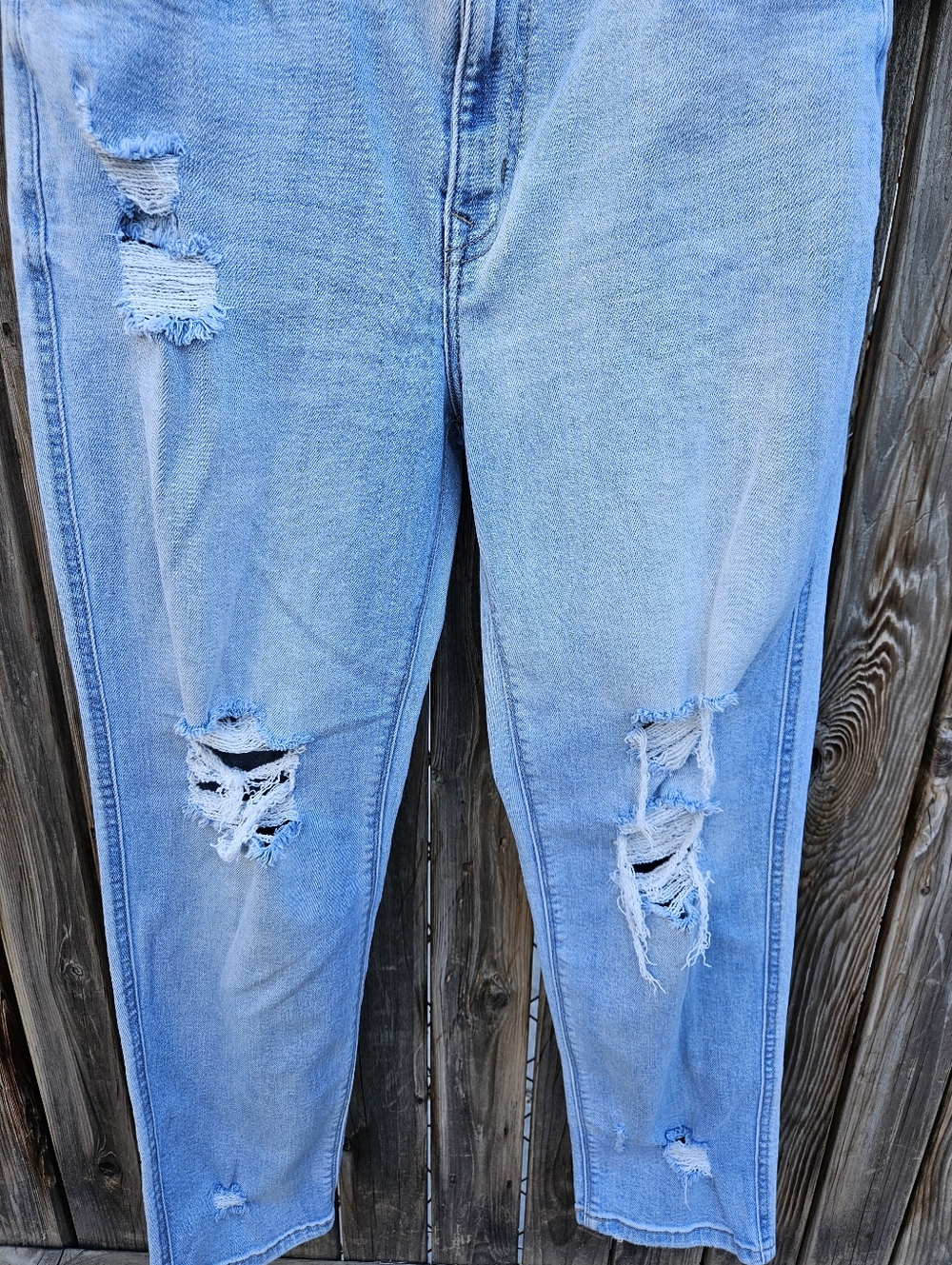 eunina Light Blue Distressed Boyfriend Jeans Women Size 7 - Picture 8 of 16